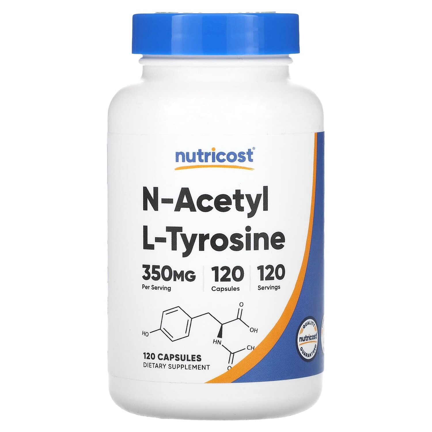 

N-ацетил, L-тирозин, 350 мг, 120 капсул, Nutricost