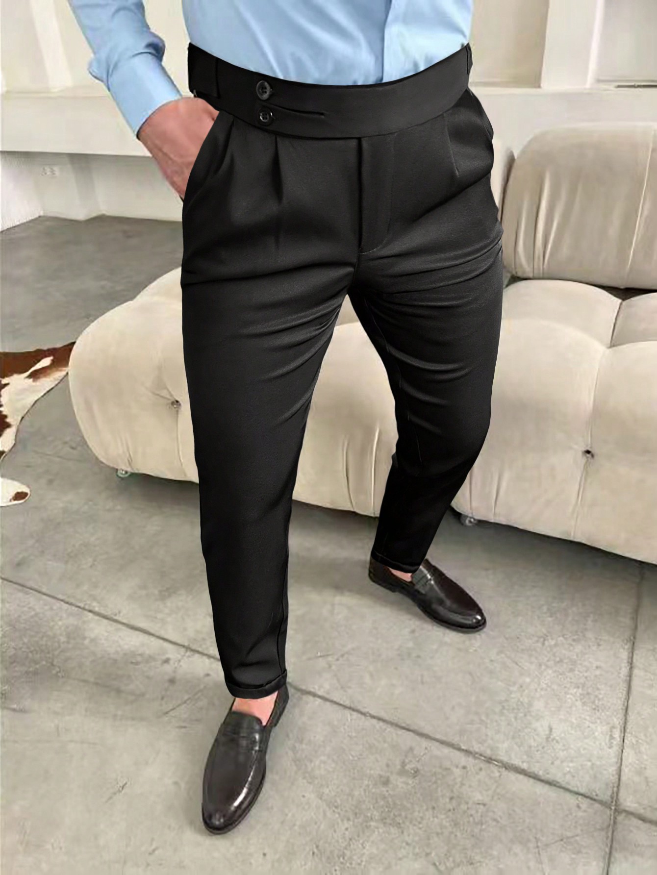 Мужские двубортные костюмные брюки Manfinity Mode, черный