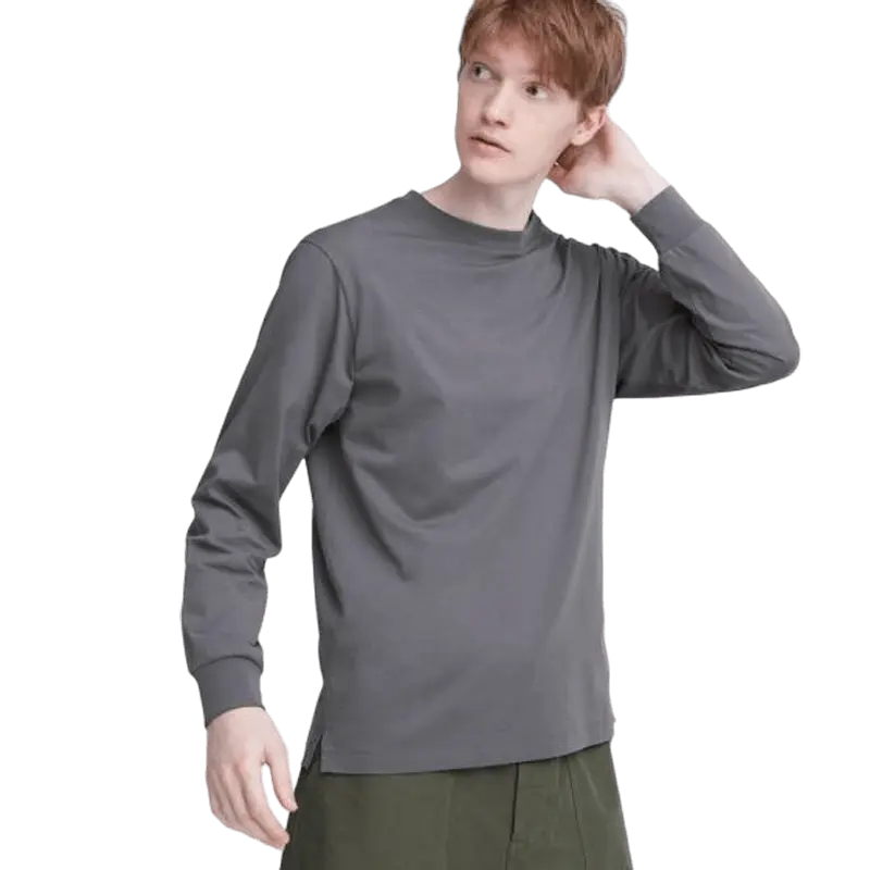 

Лонгслив Uniqlo AIRism, сине-серый