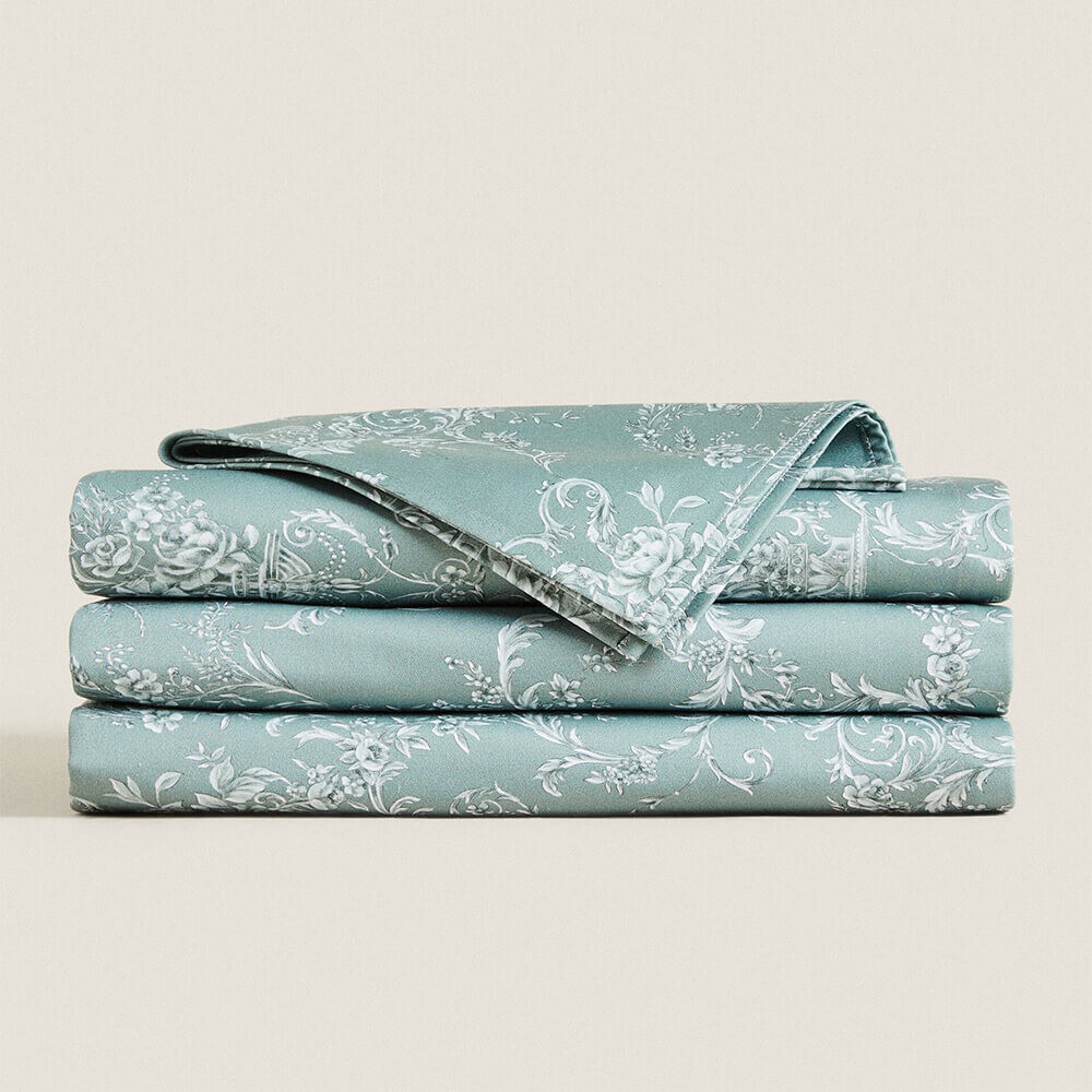 

Скатерть Zara Home Cotton Sateen, зелёно-голубой