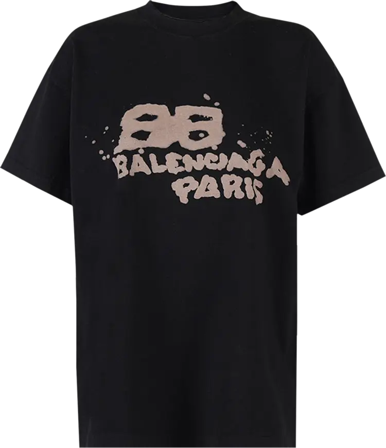

Футболка Balenciaga T-Shirt 'Black/Ecru', черный