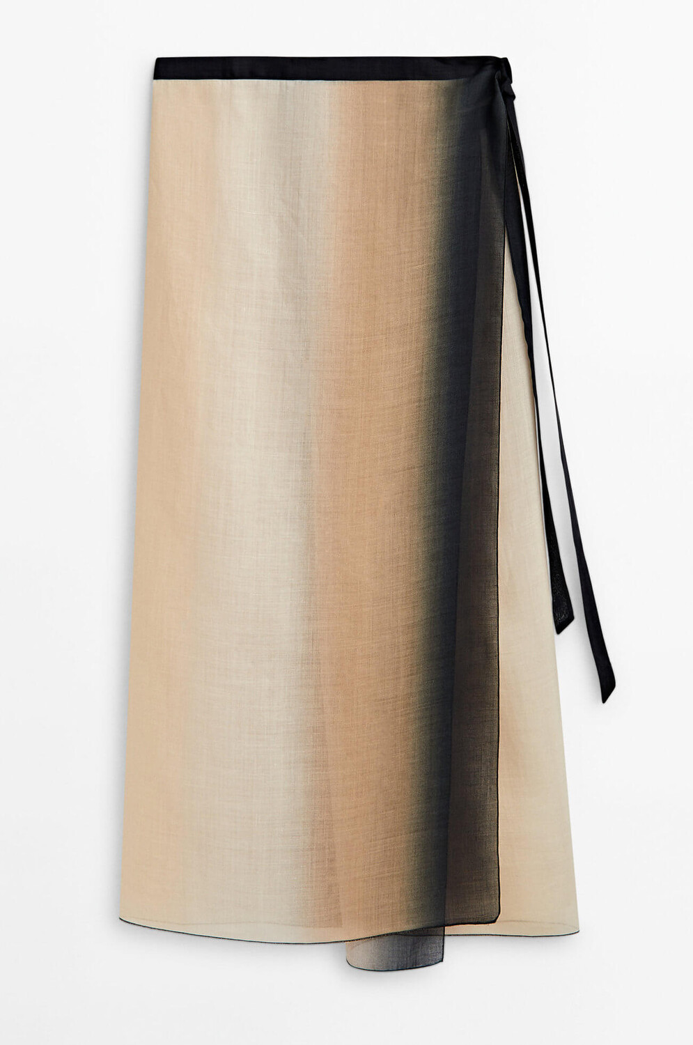 

Парео Massimo Dutti Ombré Ramie Wrap, бежевый/черный