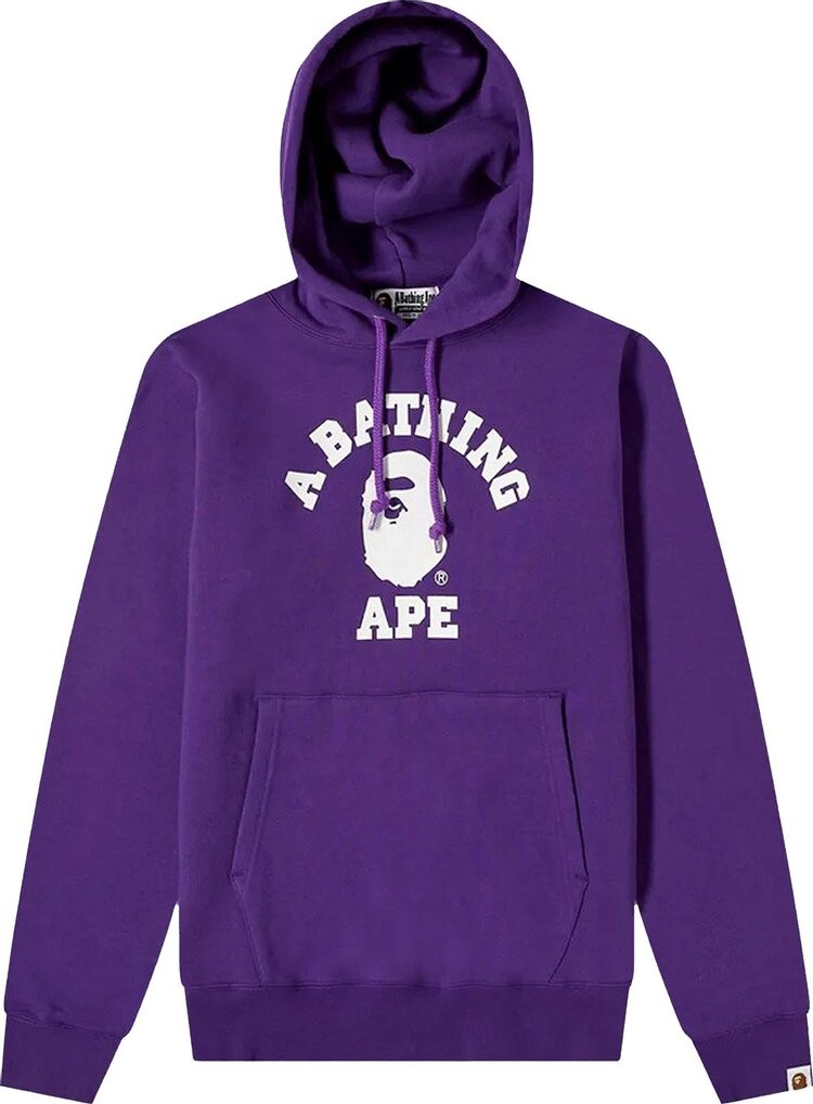 BAPE College Pullover Hoodie Purple CDEK.Shopping