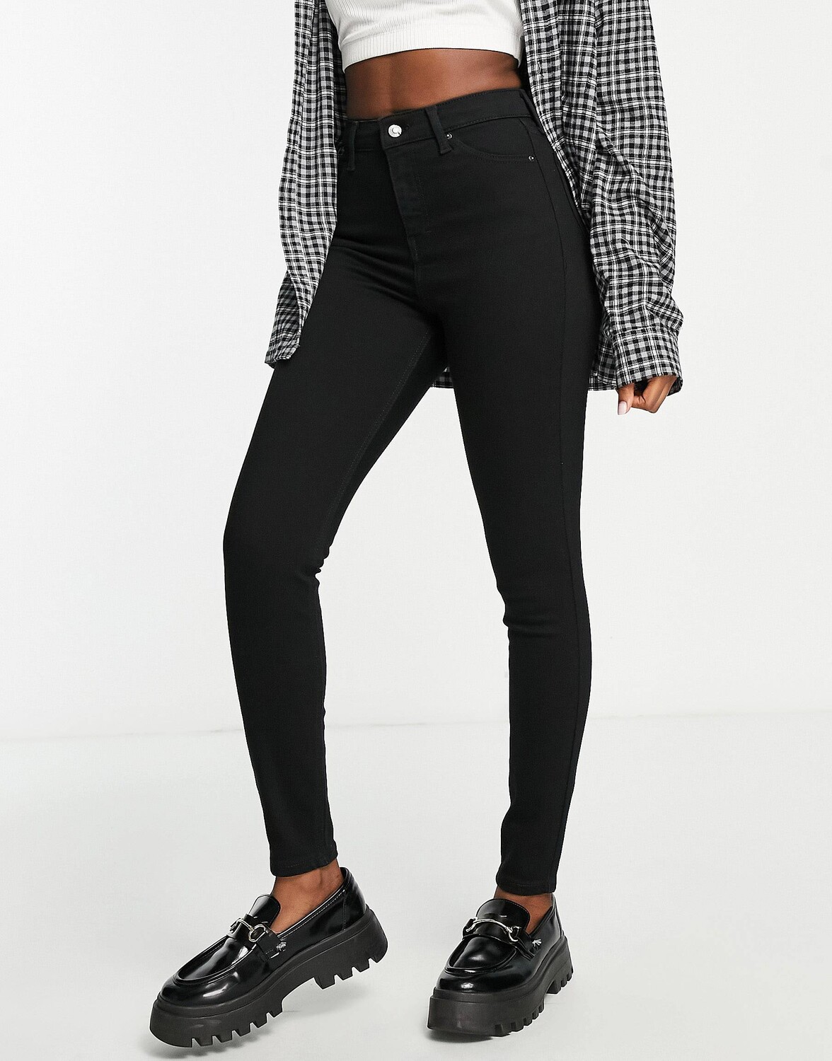 

Джинсы Topshop Jamie чисто-черного цвета