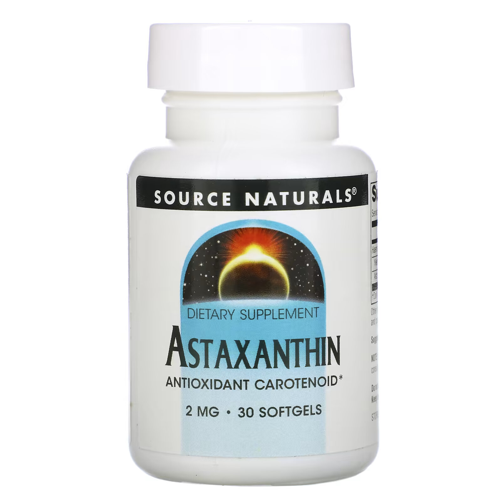 source naturals астаксантин 2 мг 120 капсул Source Naturals, Астаксантин, 2 мг, 30 капсул