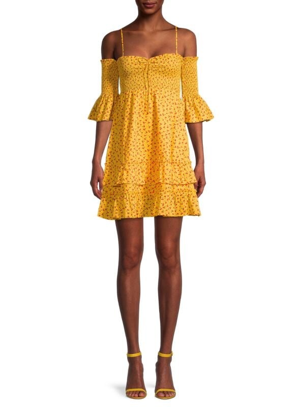 

Мини-платье Betsey Johnson с открытыми плечами cherry delight, solar