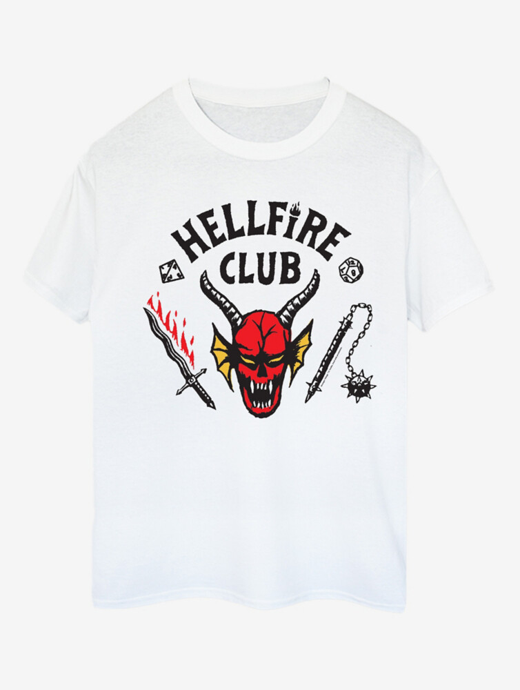 

Белая футболка для взрослых NW2 Stranger Things Hellfire Club George., белый