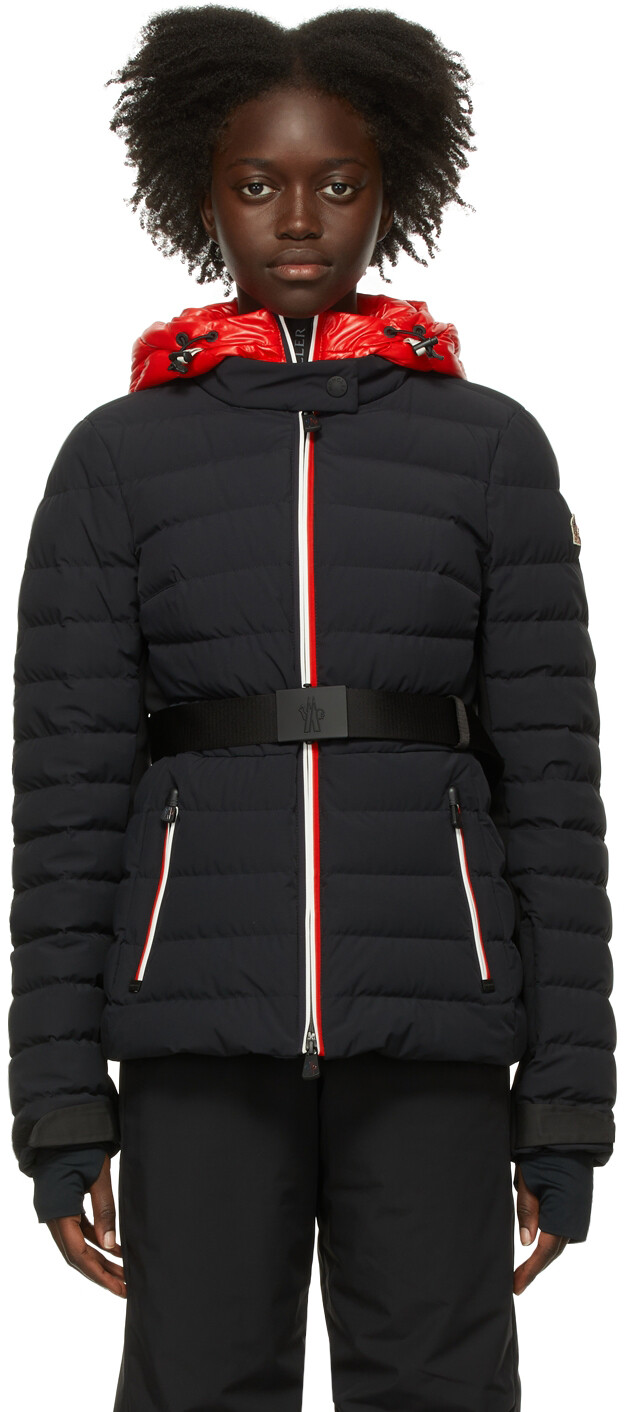 

Черная пуховая куртка-пуховик со стразами Moncler Grenoble, Черный