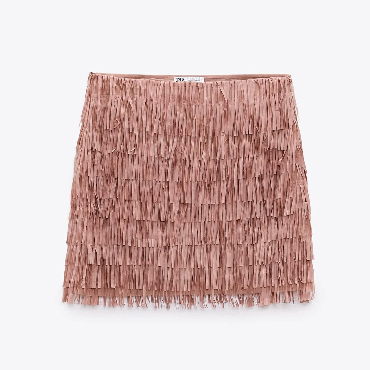 

Юбка Zara Fringed Mini, розовый