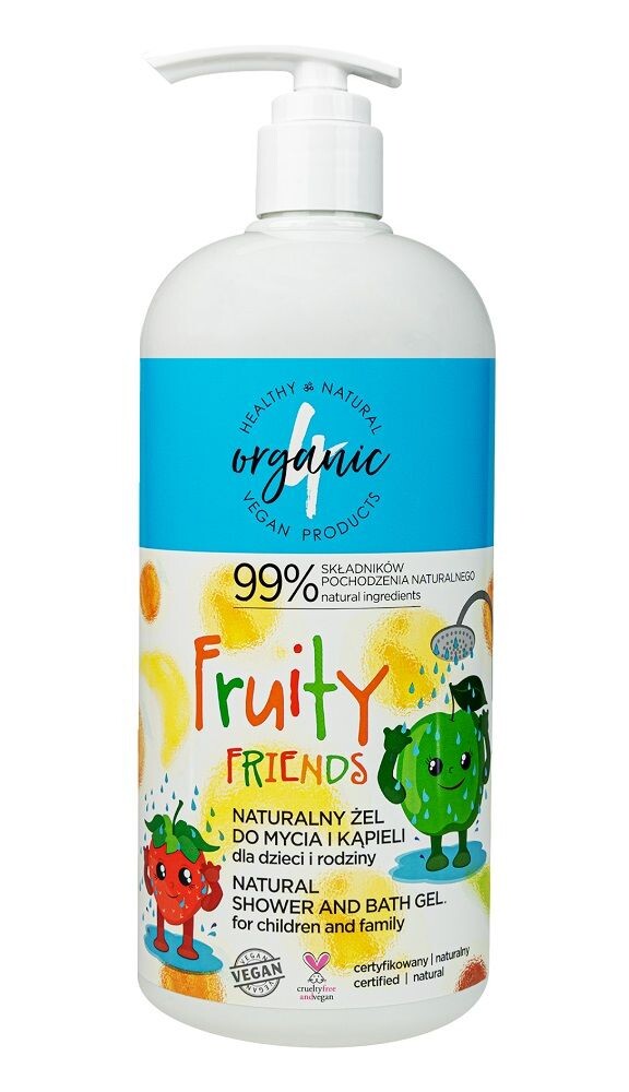 

4Organic Fruity Friends гель для душа и ванны, 1000 ml