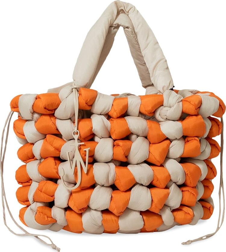 

Сумка JW Anderson Large Knotted Tote Bag White/Orange, белый