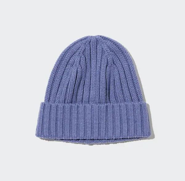 

Шапка Uniqlo Heattech Ribbed, синий
