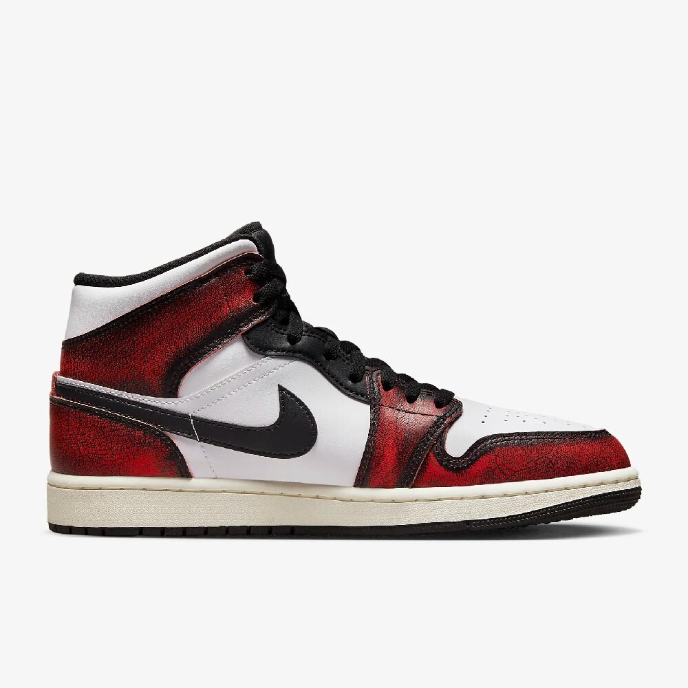 

Кроссовки Air Jordan 1 Mid SE Men's, белый/черный/темно-красный