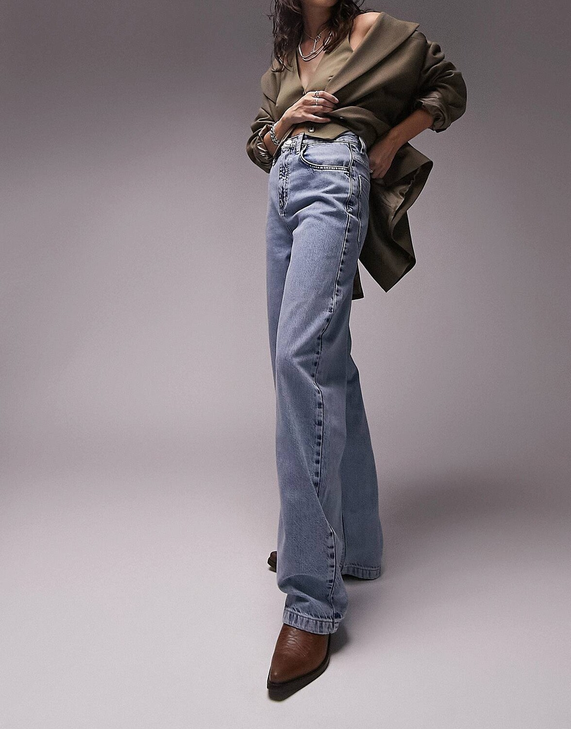 

Синие джинсы Topshop Baggy