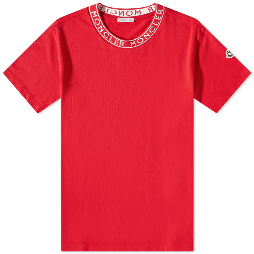 

Футболка Moncler Logo Ribbed Tee, Красный, Футболка Moncler Logo Ribbed Tee