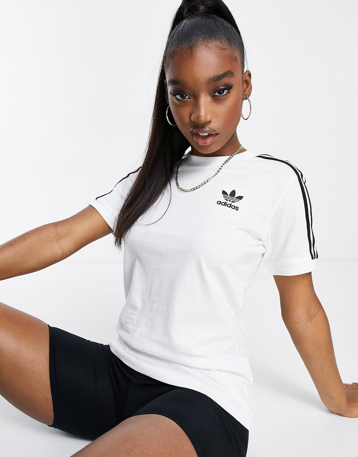 

Белая футболка с тремя полосками adidas Originals adicolor, Белый