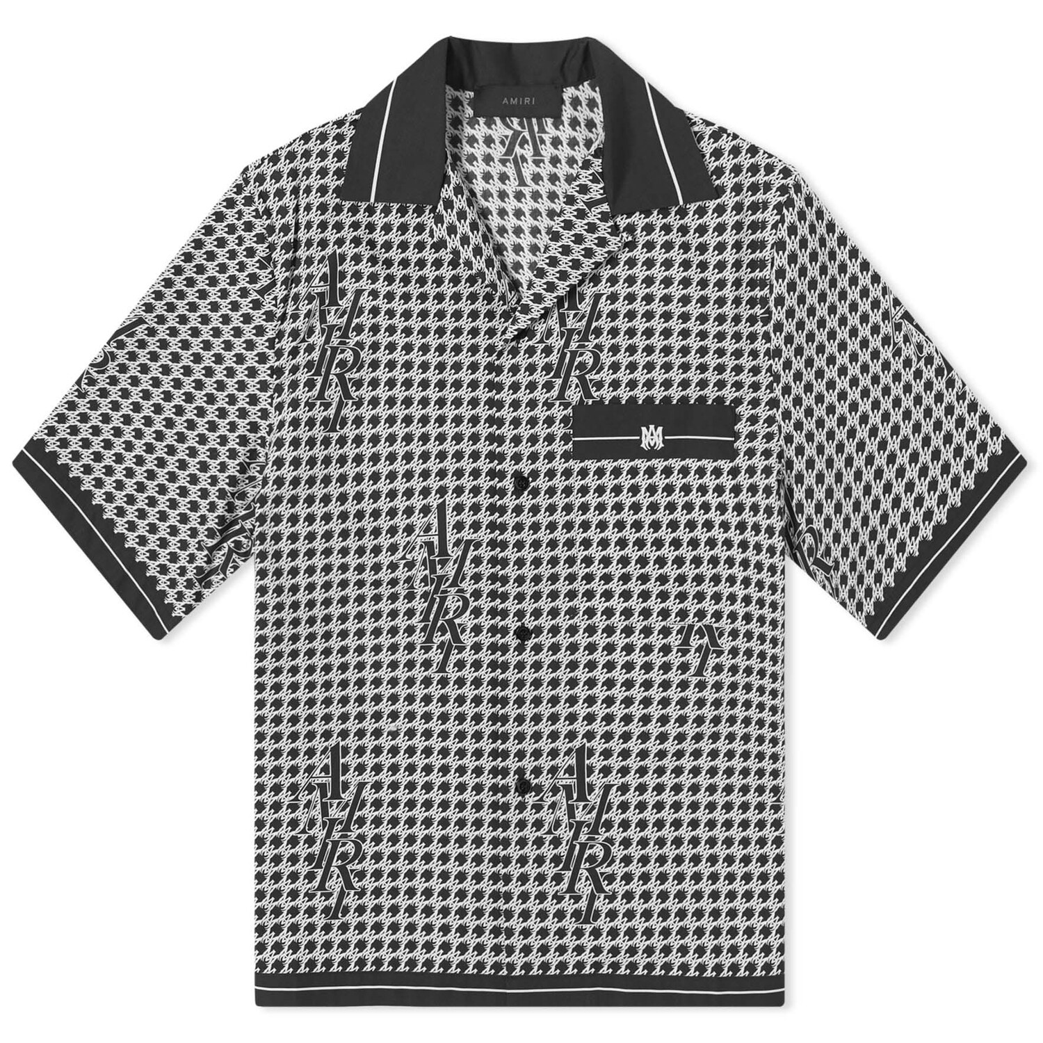 

Рубашка Amiri Houndstooth Short Sleeve Vacation, черный/белый