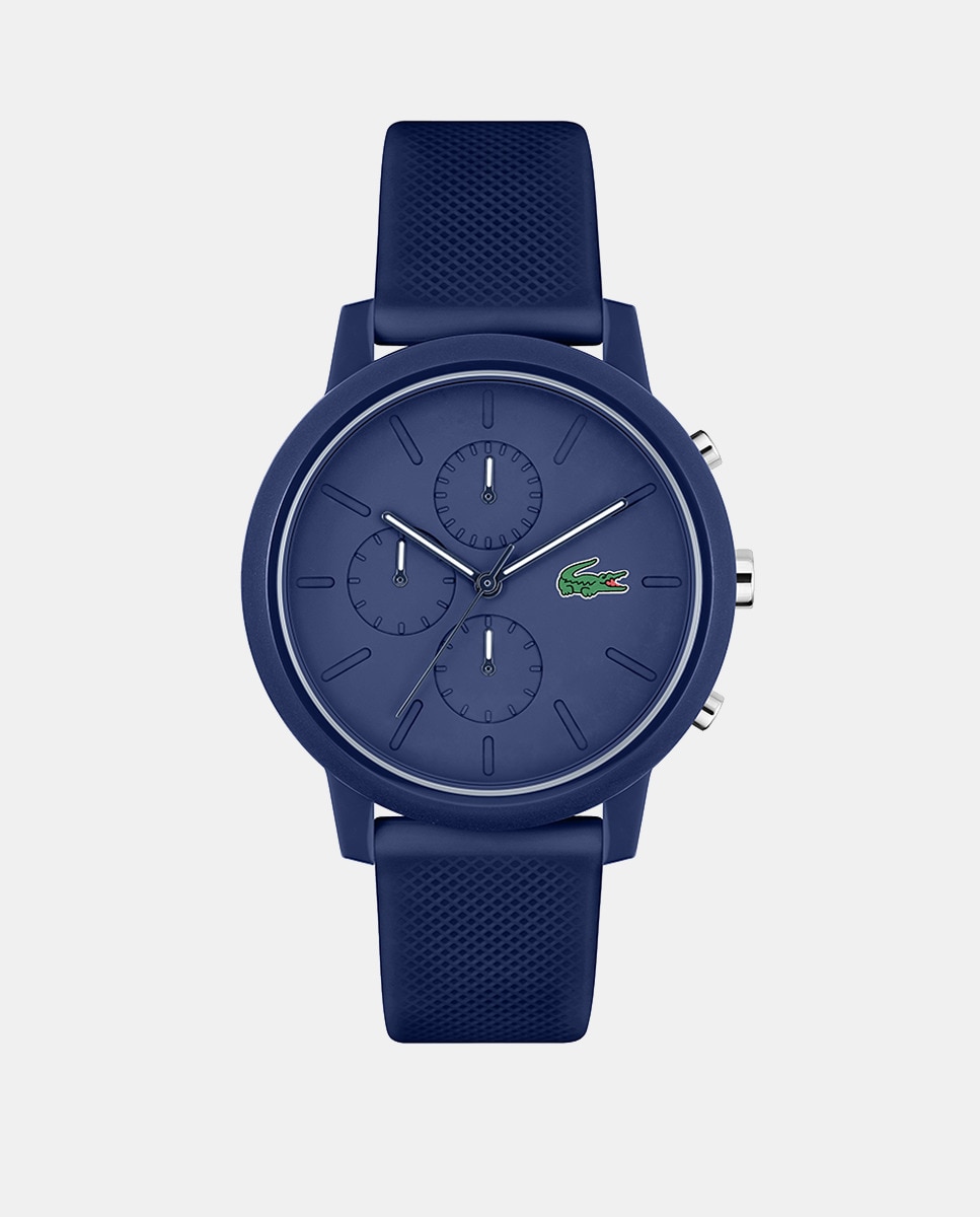 Lacoste 12.12 x Chrono 2011244 Темно-синие силиконовые мужские часы Lacoste, синий