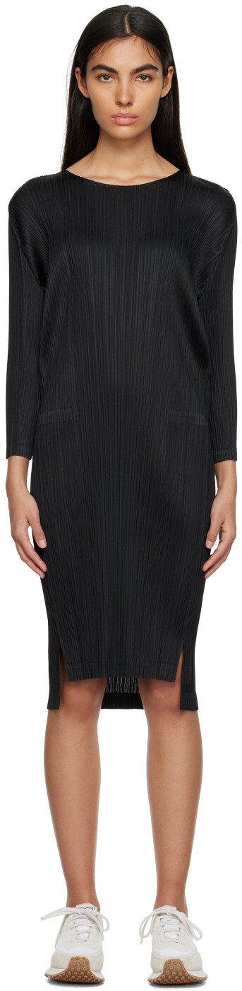 

Черное платье-миди Pleats Please Issey Miyake