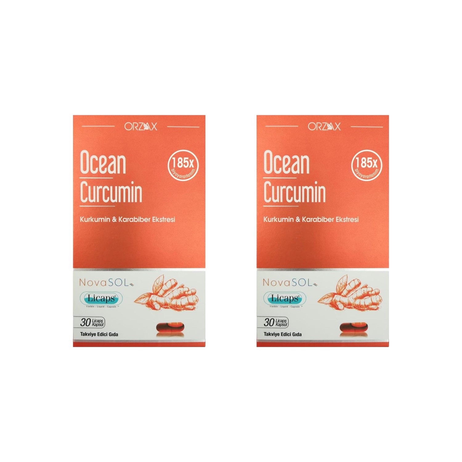 Пищевая добавка Orzax Ocean Curcumin, 2 упаковки по 30 капсул himalaya curcumin complete совместное решение 60 вегетарианских капсул