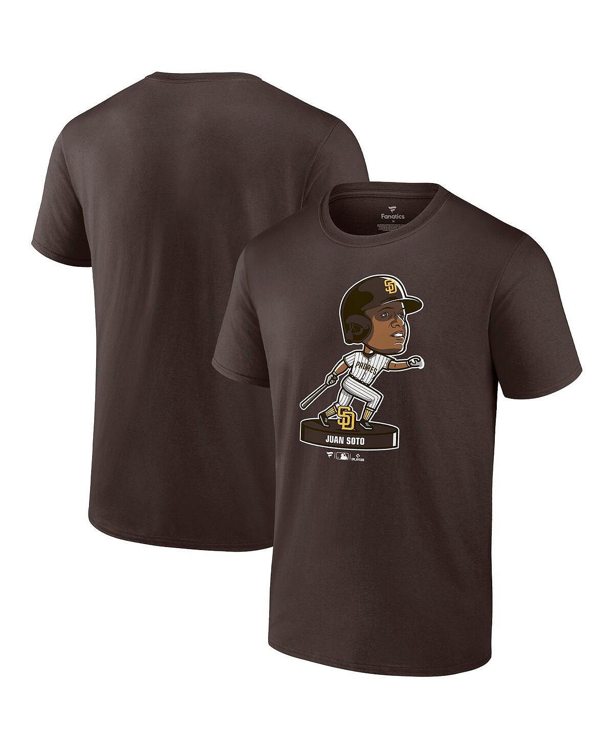 Мужская фирменная футболка juan soto brown san diego padres с качающейся головой Fanatics, коричневый