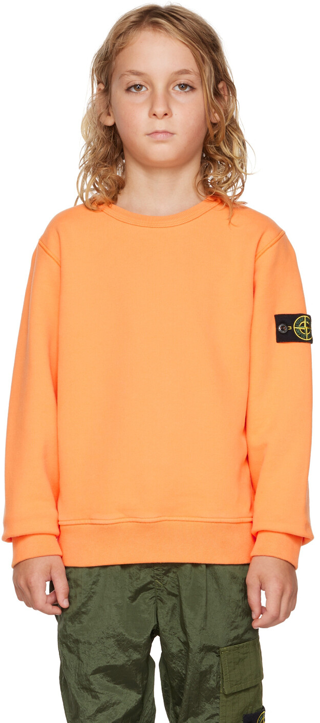

Детская оранжевая классическая толстовка Stone Island Junior