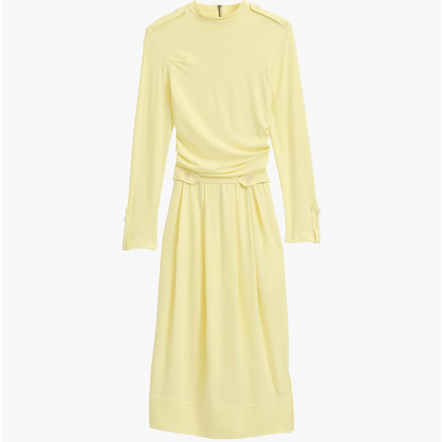 Платье Zara TGHT 12, желтый платье длинное на пуговицах с воланами с поясом 48 синий