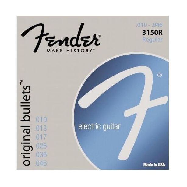 Струны Fender 3150R для электрогитары пуля из чистого никеля (10-46 обычный калибр)