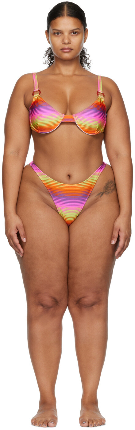 

Эксклюзивное многоцветное бикини SSENSE Paloma & Luz DOS SWIM, Коричневый