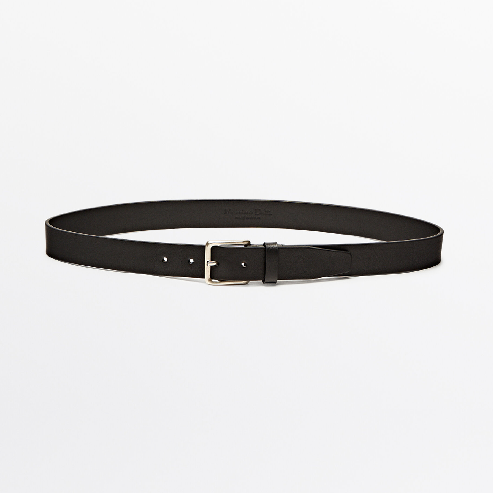 Ремень Massimo Dutti Nappa Leather, черный ремень massimo dutti leather belt thin limited edition чёрный