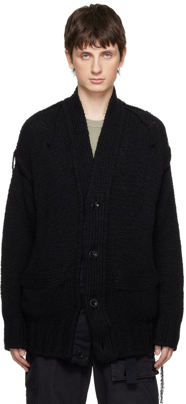 

Черный кардиган со свободной нитью sacai