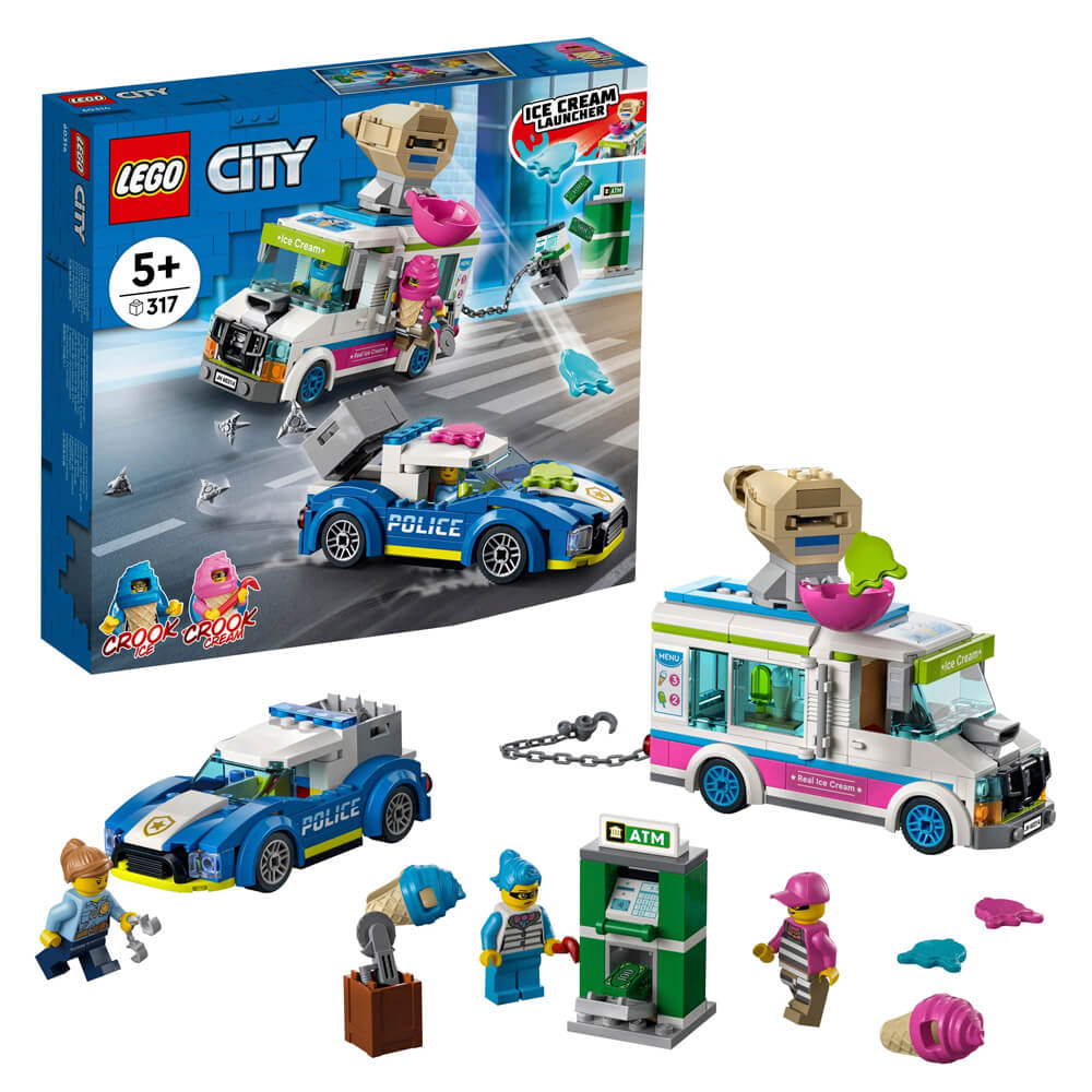 цена Конструктор LEGO City 60314 Погоня полиции за грузовиком с мороженым