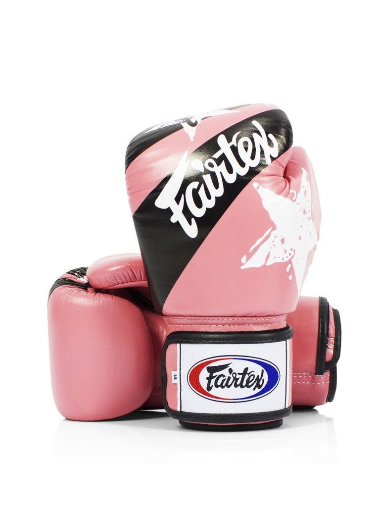 Боксерские перчатки Fairtex Design-Nation Prints Collection Universal "Tight-Fit", 16 oz., розовый
