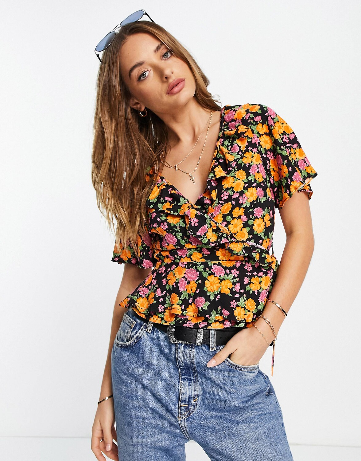 

Оранжевая блузка Topshop rose