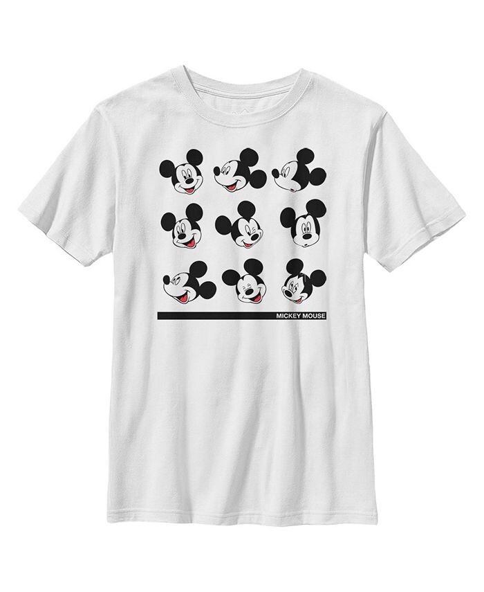 

Мальчик Микки & Детская футболка с Микки Маусом и глупыми лицами Friends Disney, белый