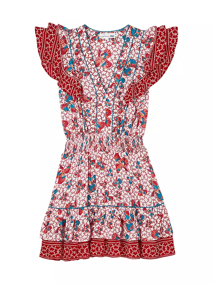 

Мини-платье Camila с рюшами Vilebrequin x Poupette St Barth Vilebrequin, цвет coquelicot