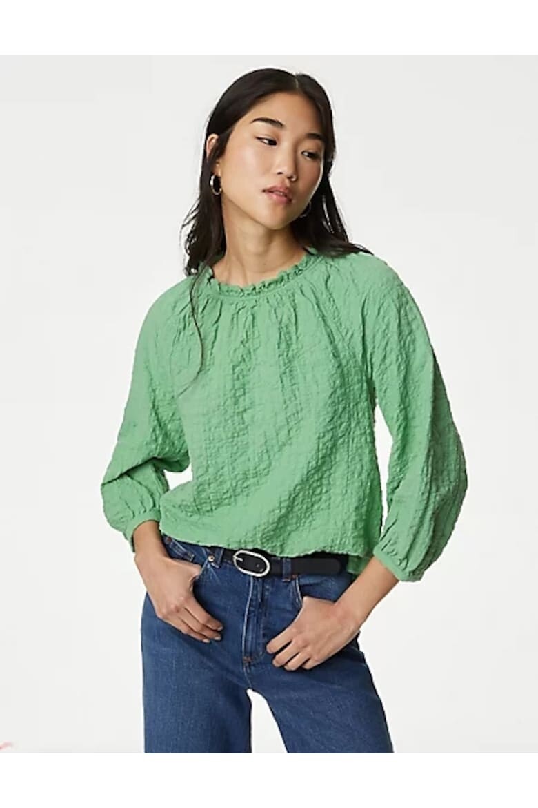 

Рельефная блузка Marks & Spencer, зеленый