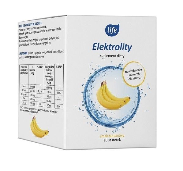 Life Elektrolity Dla Dzieci Bananowe Saszetki пакетики с электролитами, 10 шт.