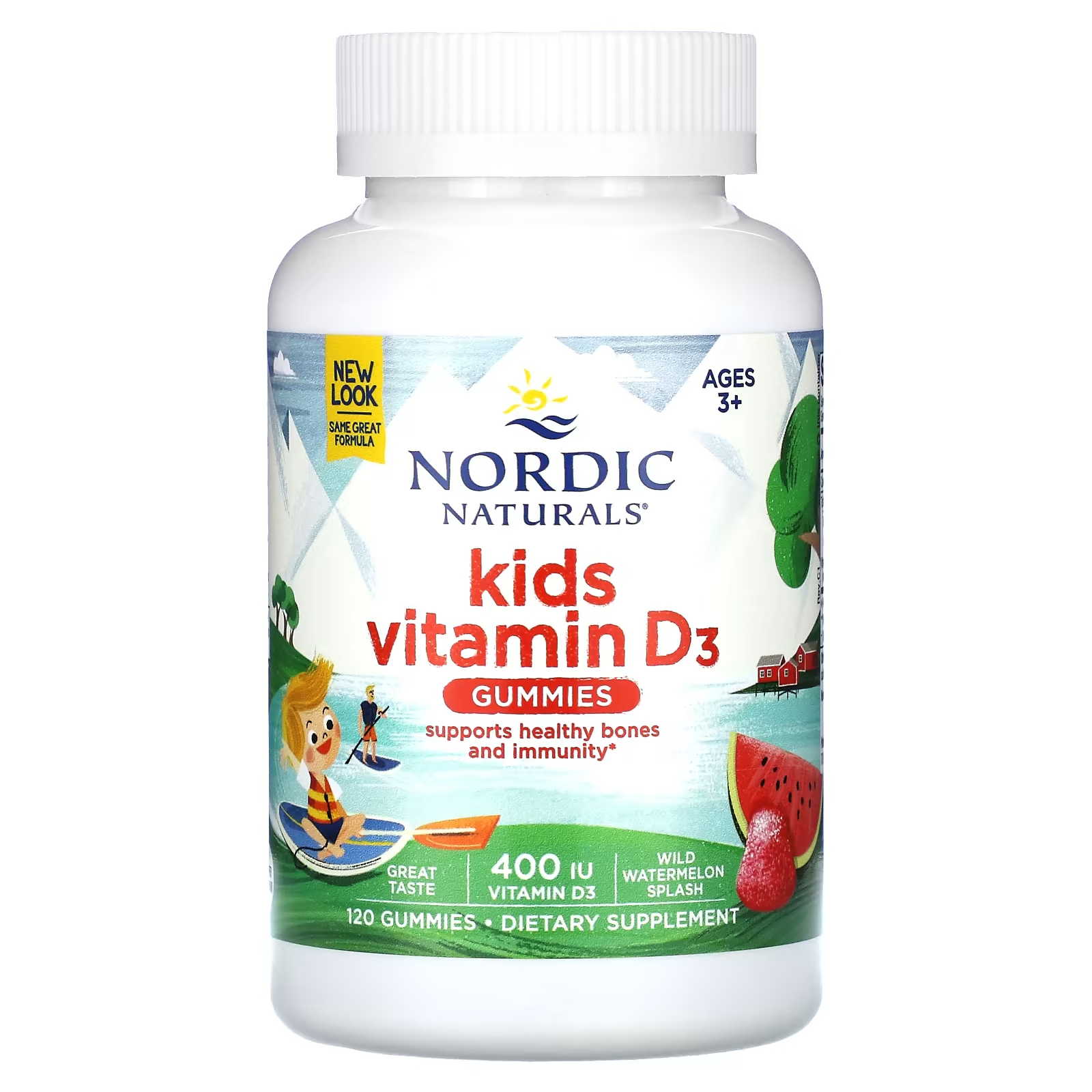 Витамин D3 Nordic Naturals Kids всплеск дикого арбуза, 120 жевательных таблеток nordic naturals витамин d3 вкус лесных ягод 1000 ме 120 жевательных таблеток