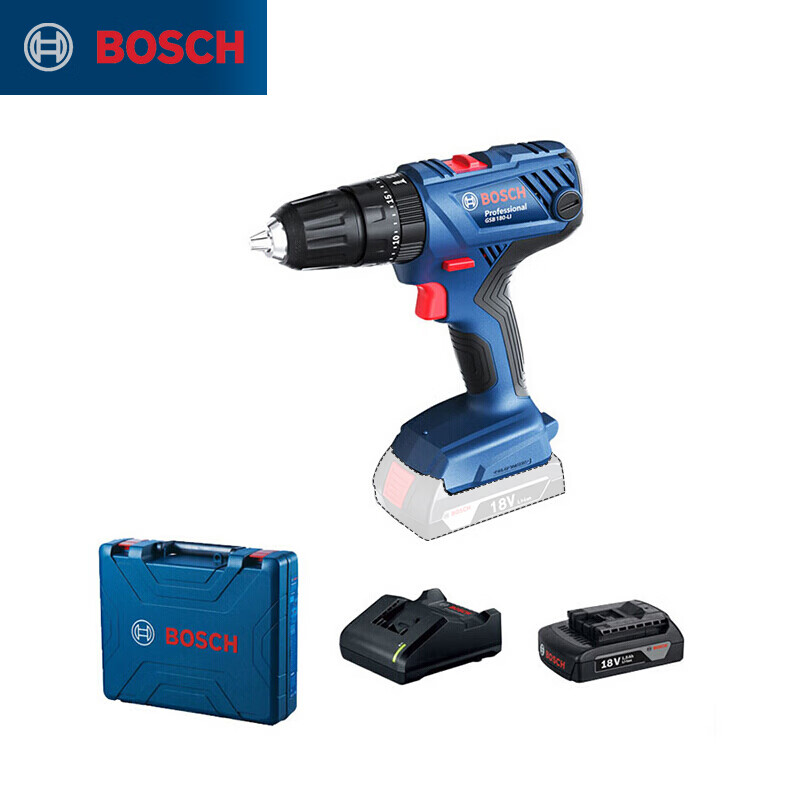 Отвертка электрическая Bosch GSB 180-Li + ящик для инструментов, аккумулятор, зарядная станция