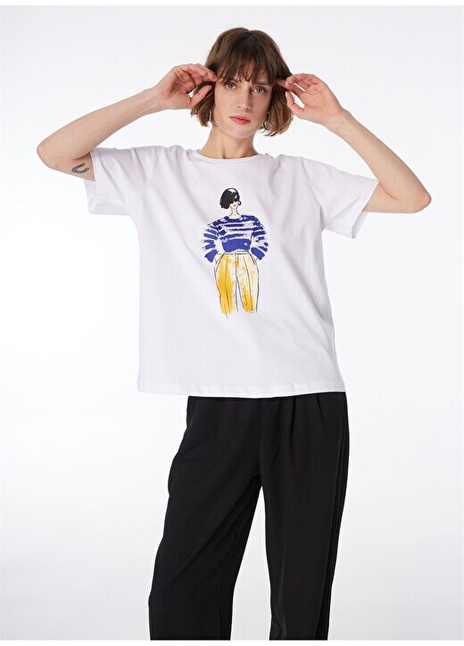 

Женская базовая футболка Off-White с круглым вырезом F4SL-TST0212 Fabrika