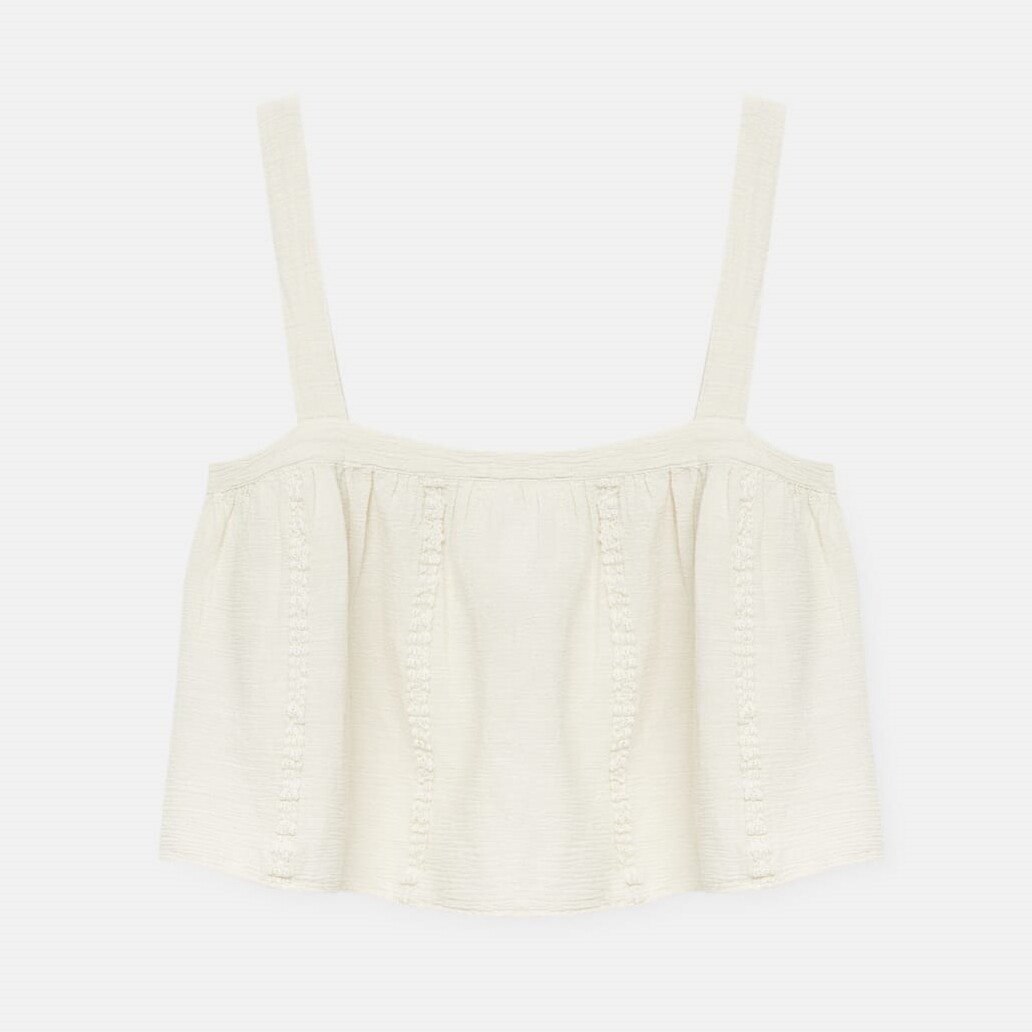 

Топ Pull&Bear Strappy Rustic Crop, кремовый