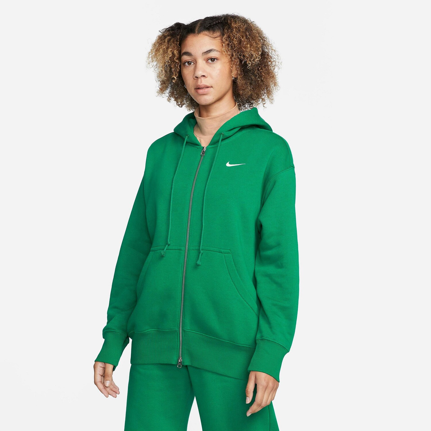 

Женская толстовка Nike Sportswear Phoenix Fleece Oversized с молнией во всю длину, зеленый
