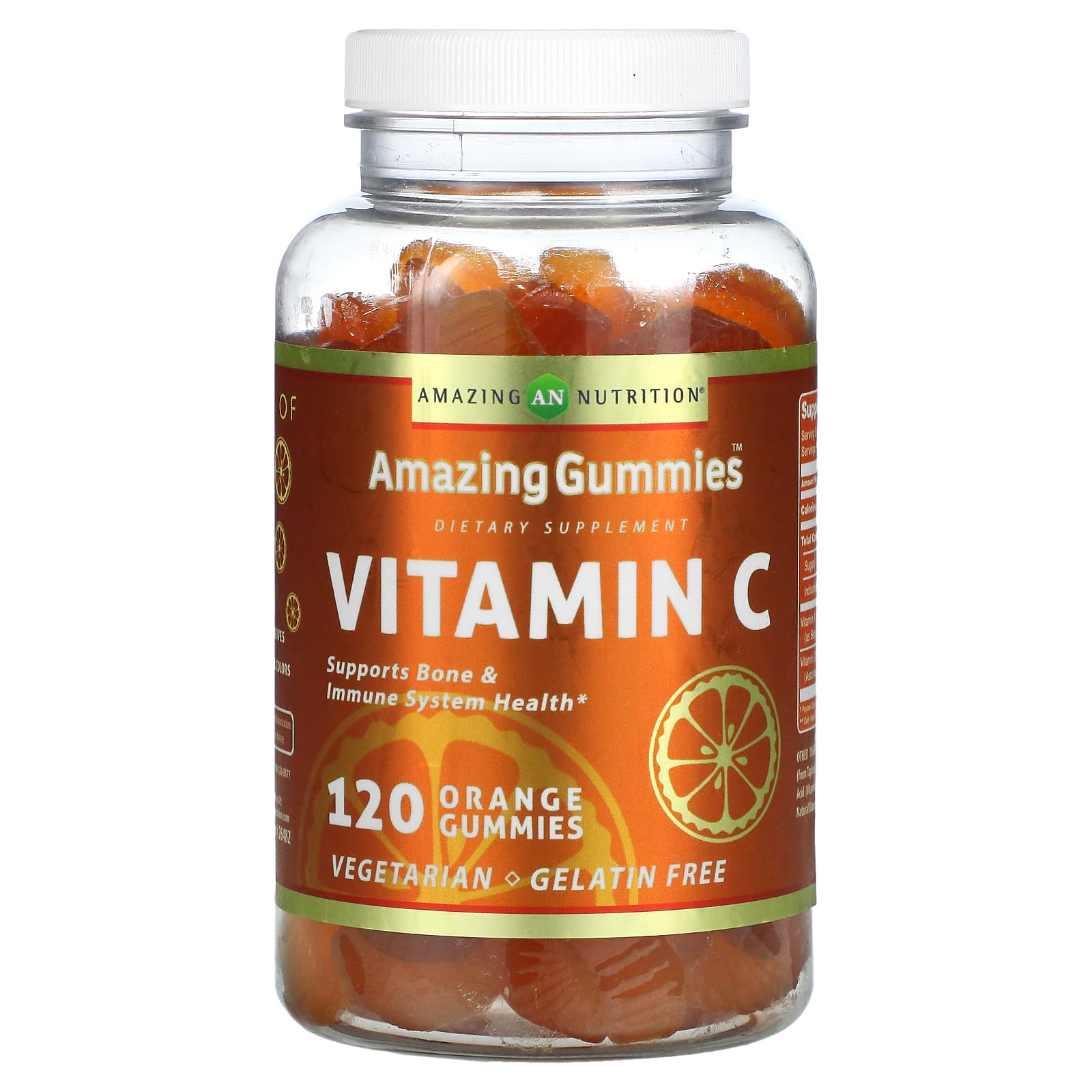Витамин C Amazing Nutrition, апельсин, 120 жевательных таблеток sports research витамин c натуральный апельсин 60 жевательных таблеток