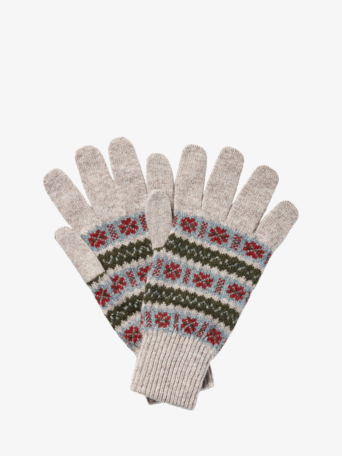 

Кашемировые перчатки Fair Isle Brora, ясень/щавель