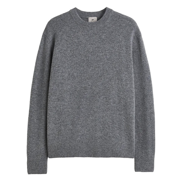

Джемпер H&M Knit Wool, темно-серый меланж