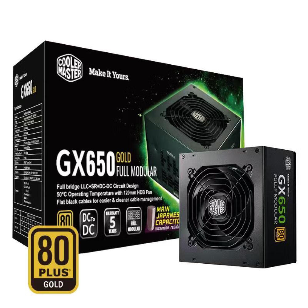 Блок питания Cooler Master GX650 Gold, 650 Вт, черный блок питания exegate 650pph lt 650 вт