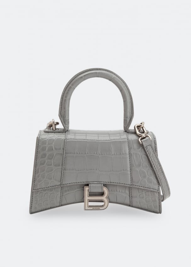 

Сумка BALENCIAGA Hourglass XS top-handle bag, серый