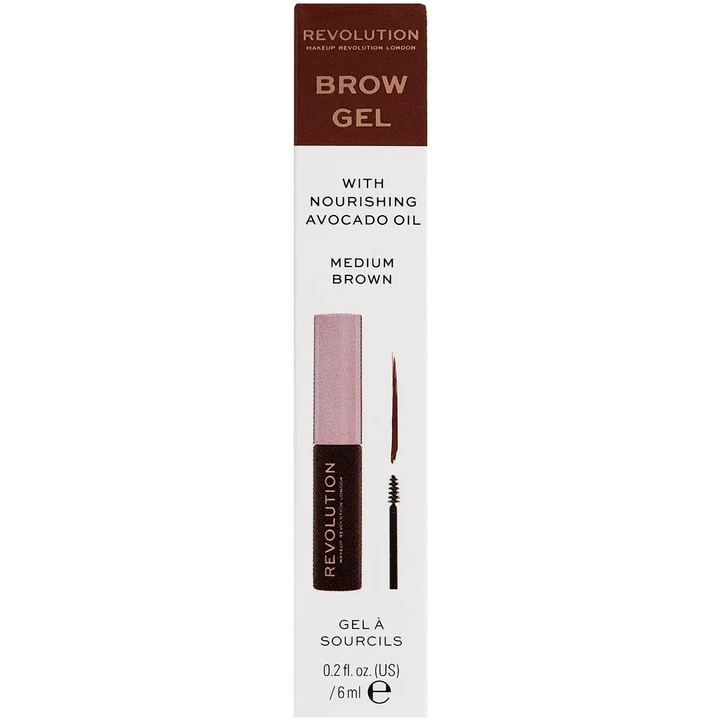 

Revolution Makeup Brow Gel гель для бровей средний коричневый, 6 мл