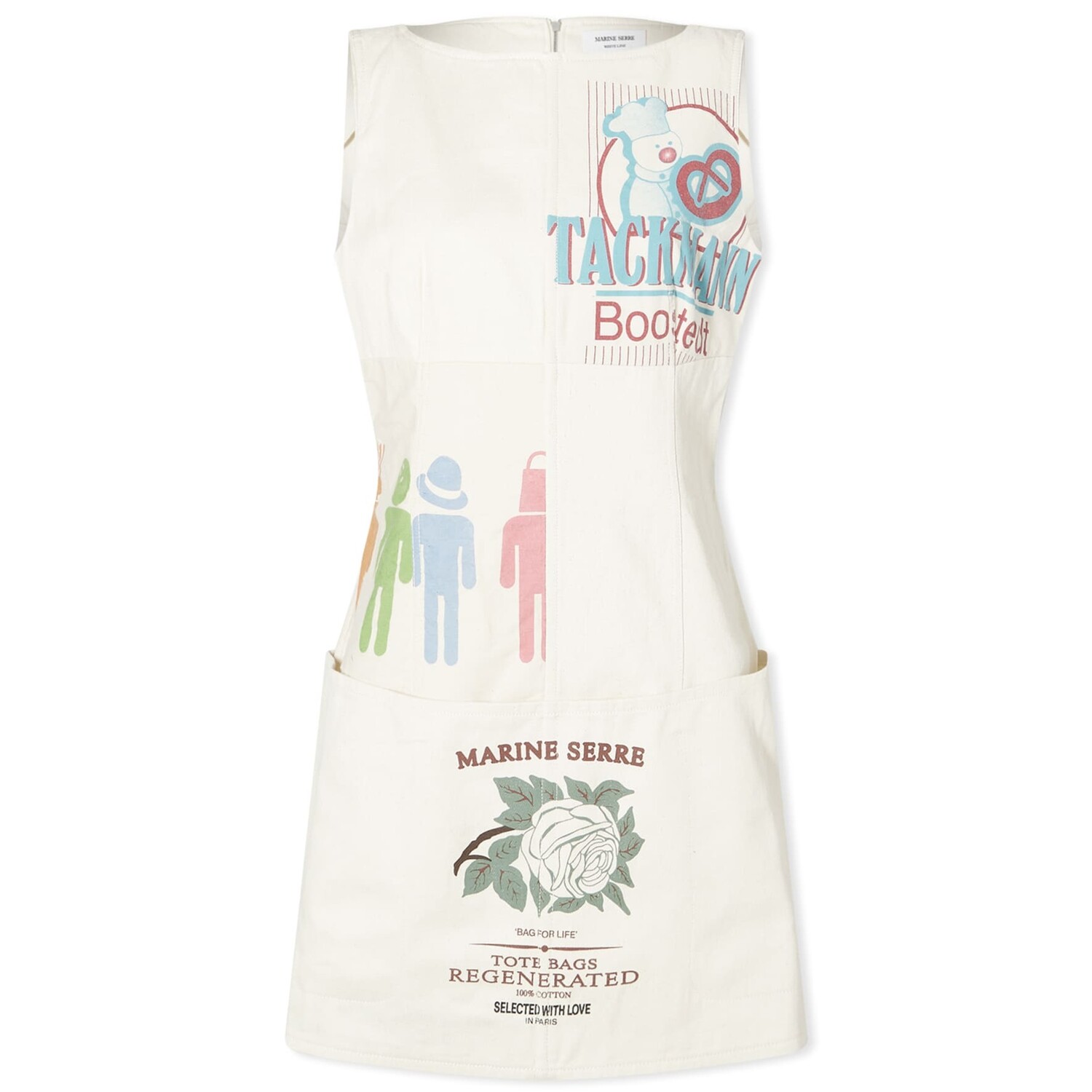 

Платье Marine Serre Regenerated Tote Bags Mini, белый